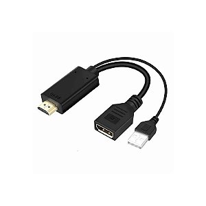 Adaptador HDMI para DisplayPort Fêmea e USB 2.0 Macho - Resolução 4K
