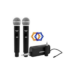 Kit de Microfones Sem Fio Sate A-MK1201 com 2 Microfones - Preto