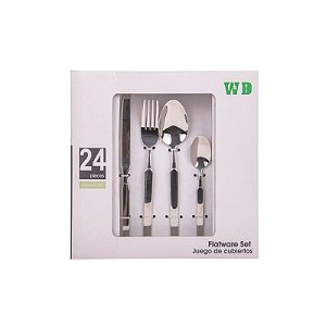 Conjunto Completo de Talheres de Inox 24 Peças para Refeições Sofisticadas