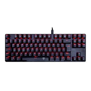 Teclado Gamer T-Dagger Bora TGK-313-RD com Retroiluminação RGB e Teclas Vermelhas - Preto