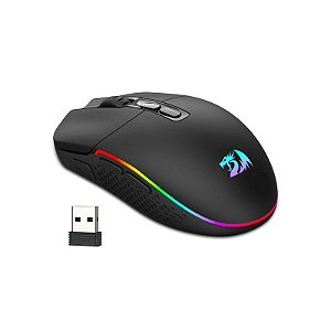 Mouse Gamer Sem Fio Redragon Invader Pro M719-RGB com 10.000 DPI e Retroiluminação RGB - Preto