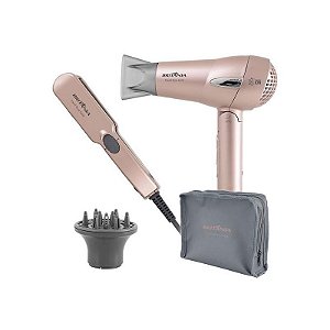 Conjunto Portátil de Secador e Chapinha Britânia Bivolt para Viagem