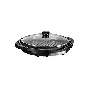Chapa Elétrica Antiaderente Redonda CE054 220V - Ideal para Grelhar e Assar