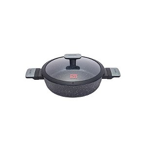 Panela de Indução Ucc Life Granito 24CM com Tampa Preta
