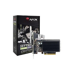 Placa de Vídeo Afox Nvidia GeForce GT 730 1GB DDR3 - Desempenho Eficiente para Jogos e Multimídia