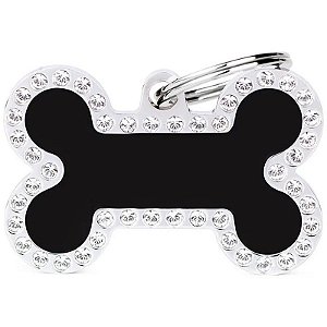 Identificação Glam MyFamily - Osso Grande com Brilhante BH05GM Black