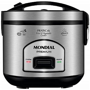 Arrozadeira Elétrica Mondial Pratic 6I Premium PE-43-6X 500W 220V - Prata/Preta
