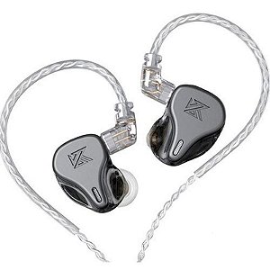 Fone In-Ear KZ DQ6 com Microfone - Cinza, Som de Alta Qualidade