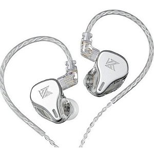 Fone de Ouvido In-Ear KZ DQ6 com Microfone - Cor Prata