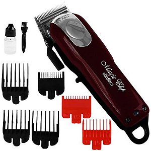 Cortador de Cabelo Elétrico Prosper Magic Clip P-1902 Recarregável - Vinho/Preto 10W