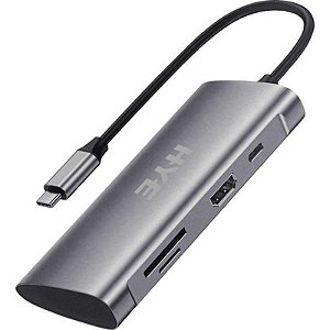 Hub Multifuncional HYEHU-71 USB-C/HDMI/SD - 7 em 1 para Conexões Práticas