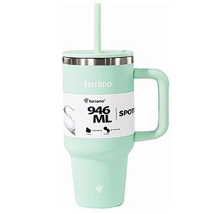 Copo Térmico Terrano Spotie 946ML - Cor Verde Água