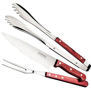 Conjunto de Utensílios para Churrasco Tramontina 3 Peças - 21198/761
