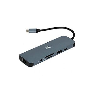 Hub USB Mtek DS-91TC Tipo-C 9 em 1 com HDMI, RJ45 e 3 portas USB