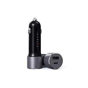 Carregador Veicular Satechi ST-TCPDCCM 72W USB-C e USB-A - Cinza Espacial