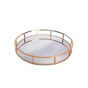 Bandeja Redonda Espelhada 38CM para Decoração e Servir
