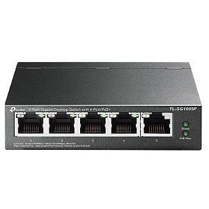 Hub Switch TP-Link LS-SG1005P de 5 Portas 10/100/1000Mbps