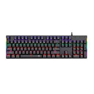 Teclado Gamer T-Dagger TGK-310-RD Naxos Rainbow com Fio - Preto e Iluminação RGB