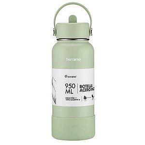 Garrafa Térmica Terrano 950ML Verde Oliva com Tampa Tipo Pico
