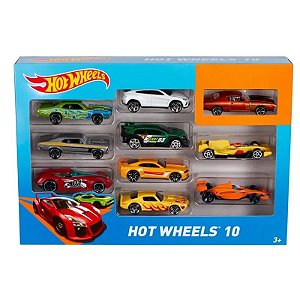 Coleção de Carrinhos Hot Wheels Mattel - 10 Unidades - Diversão e Aventura