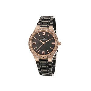 Relógio Analógico Feminino Daniel Klein DK.1.12407-3 em Ouro Rosa e Preto