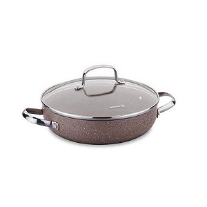 Panela Korkmaz Cookware com Tampa Marrom - Baixa 24cm x 6cm