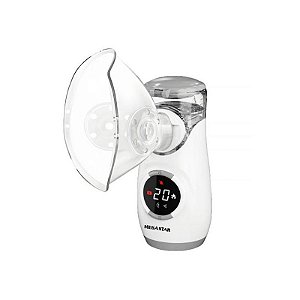 Nebulizador Recarregável Megastar MY126A - Capacidade de 10 ML - Branco e Cinza