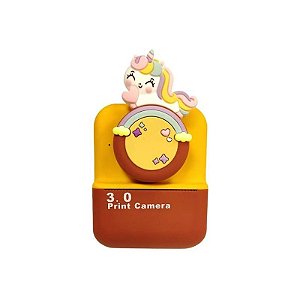 Câmera Infantil Unicórnio A-DV937 com Impressão para Colorir - Amarelo