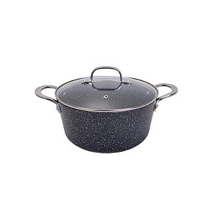 Panela de Indução Kiata 24CM com Revestimento Granítico e Tampa Marrom