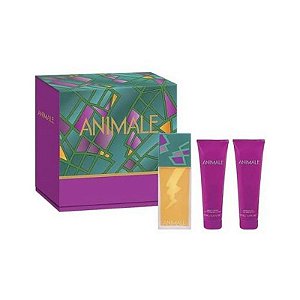 Kit de Perfume Animale EDP 100ml com Gel de Banho e Loção Hidratante 100ml