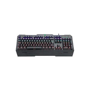 Teclado Gamer T-Dagger Battleship T-TGK301-BL com Switches Azuis - Preto e Iluminação Arco-Íris