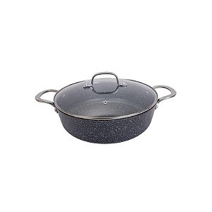 Panela de Indução Ucc Life com Revestimento de Granito e Tampa Preta 28cm