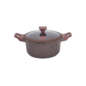 Panela de Indução Ucc Life 24CM com Revestimento de Granito e Tampa Marrom