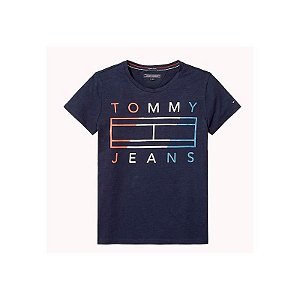 Camiseta Tommy Hilfiger Infantil Feminina Kg0Kg03440 002 06 Azul