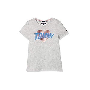Camiseta Tommy Hilfiger Infantil Feminina Kg0Kg03440 061 10 Cinza