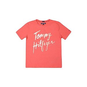 Camiseta Tommy Hilfiger Infantil Feminina Kg0Kg03441 608 08 Vermelho