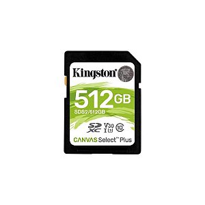 Memória Kingston Canvas Select Plus 512GB - Cartão SDXC UHS-I Classe 10 U3