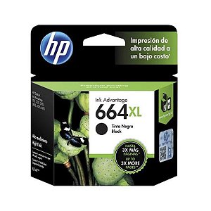 Cartucho de Tinta HP 664XL F6V31AL - Preta de Alto Rendimento
