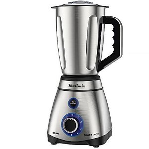 Liquidificador Molimix MLI-800 - 800W, 5 Velocidades e Pulsar - Prata/Preto 127V