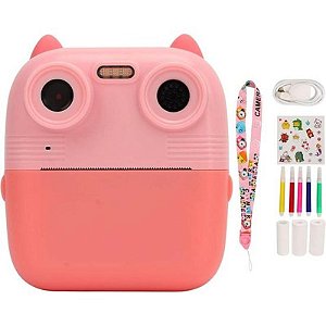 Câmera Digital Infantil A-DV916 com Impressora - Rosa