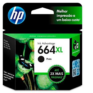 Tintas Hp 664Xl Preta - Cartucho Compatível Com Impressoras Hp 8.5Ml F6V31Al