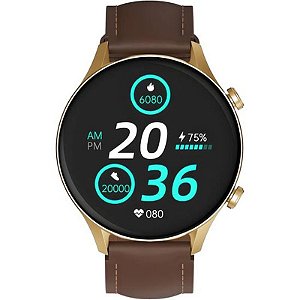 Smartwatch G-Tide R2 Pro - Dourado E Marron Com Recursos Avançados