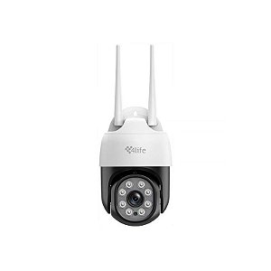 Câmera IP 4LIFE FLD4G-s 2.5K com Wi-Fi e Microfone - Branca e Preta