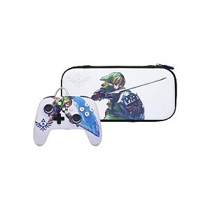 Controle Powera com Fio para Nintendo Switch 3M + Estojo - Zelda A Lenda