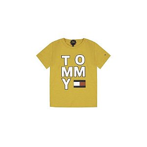 Camiseta Infantil Masculina Tommy Hilfiger Dourada Tamanho 08