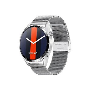 Relógio Smartwatch Tec GT3 Pro NFC / Anatel - Prata Mesh