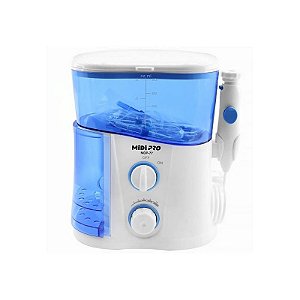 Irrigador Dental Pro MDP-77 com 10 Níveis de Pressão e 1.000 ML - Bivolt Branco/Azul