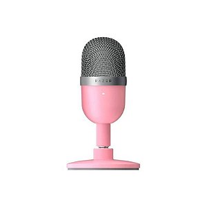 Microfone Razer Seiren Mini Rosa - Compacto e de Alta Qualidade para Streaming e Gravações