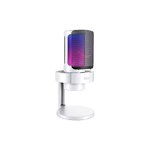 Microfone Sem Fio Fifine A8W RGB 3.5MM Branco - Áudio Profissional e Estilo Moderno