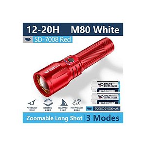 Lanterna LED Tubarão Sorridente SD-7008 Vermelha